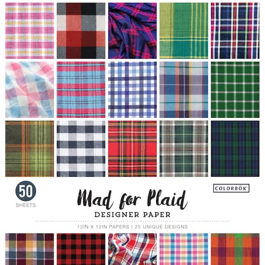 Colorbok&#xAE; Mad For Plaid Designer Paper Pad, 12&#x22; x 12&#x22;